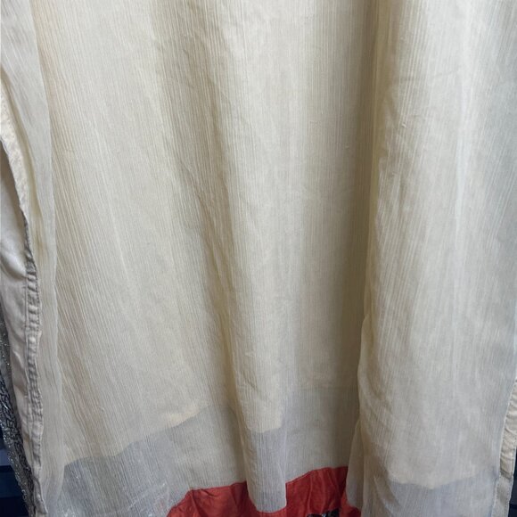 Handmade Beige Long Kaftan Dress Embroidered Sequins Floral Boho Ethnic Wear - Picture 7 of 7